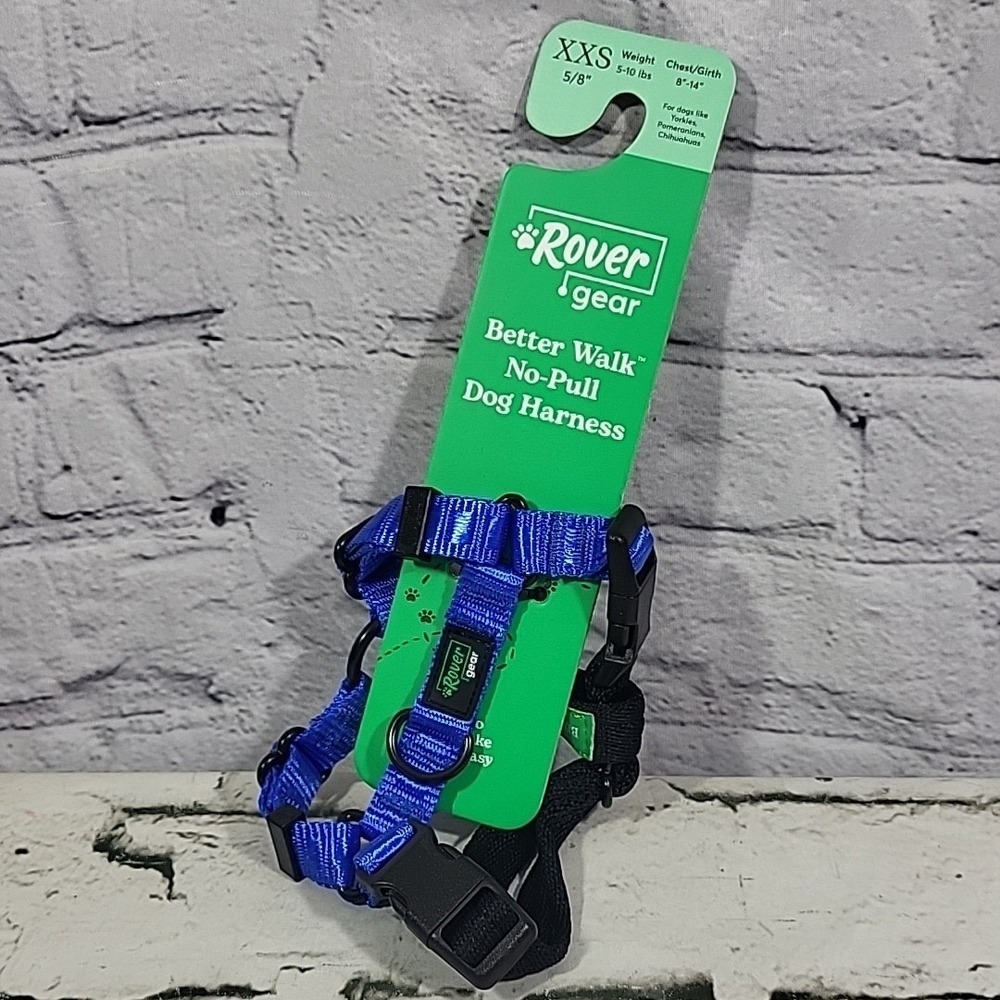 Rover Gear Better Walk No-Pull Dog Harness Size‎ XXS Blue 5-10Lbs New